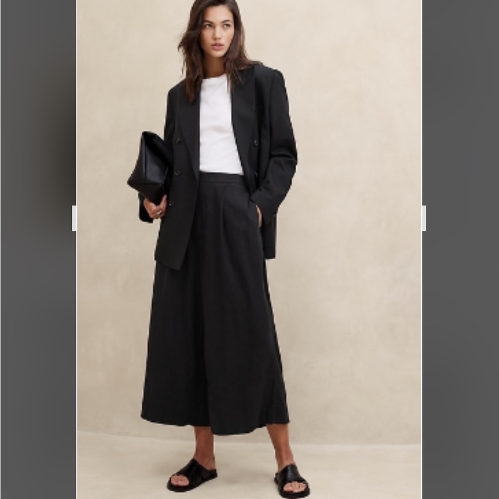 Banana Republic Wide Leg Linen Crop Pants